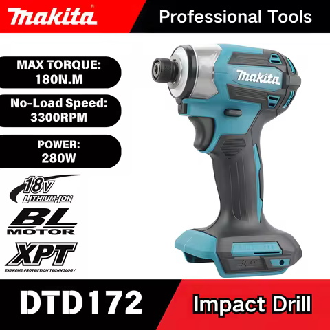 Makita DTD172 Impact Drive 1/4inch Brushless Electric Screwdriver Cordless 180N.m Electric Drill Pow