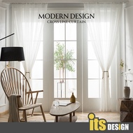 White Lace Modern Langsir Door Curtain Sliding Door Kain Langsir Tingkap Murah Window Transparent Cr