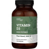 Vegan Vitamin D3 5000 iu - Pure, for Immune Health & Strong Bones - Vitamin D 5000 iu - 120 Capsules