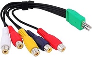 3.5mm + 2.5mm Jack Male to 5RCA Female Audio Video AV Component Adapter Cable for Samsung LED LCD TV
