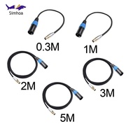 Simhoa XLR Female to Mini XLR Male Adapter Cable 3 Pin No Hum for Live Sound Card