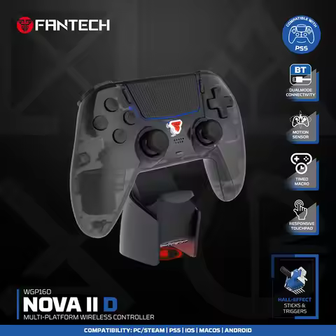 FANTECH NOVA IID WGP16D Wireless Game Controller for PS5 Hall Joystick and Trigger Built-in Gyro Sen