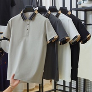 【High Quality】M-4XL Polo Shirt Men Oversize Plian Polo T Shirt Men Collar Casual Polo Shirt for Man 