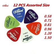 Alice Standard Plectra Guitar Picks 12 Pcs Pack Thickness Assorted