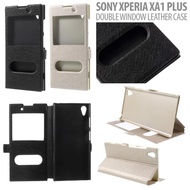 Sony Xperia XA1 Plus /  Dual - Double Window Sparkle Leather Case