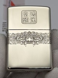 Zippo 2023 純銀 鴻運當頭 獅子雕刻 防風打火機