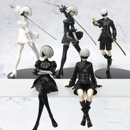NieR Automata YoRHa 9S Sitting 2B Action Figure YoRHa 2B Standing Decorative Ornaments Model
