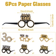 30th 40th 50th 60th 70th Balck Birthday Glasses Photography Props Celebrate Birthday Party Decoratio