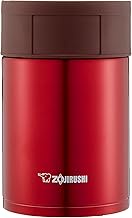 Zojirushi SW-HC45-RC Stainless Steel Food Jar, 15.9 fl oz (450 ml), Clear Red