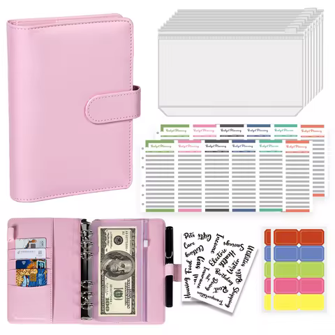 Budget Binder A6 Money Saving Binder with Zipper Cash Envelopes | Budget Planning Savings Plan Expen