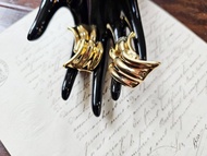 現貨在台--紀梵希Givenchy 鍍金緞帶耳夾【法國老件時尚首飾】