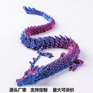 Hiasan Mainan Naga Cina Bercetak 3D Patung Kraf Telur Naga Model Naga Bersendi Kreatif 3D
