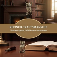 coagulatelove Vintage Brass Owl Figurine Statue Cute Small Desktop Ornament for Home Living Room Off