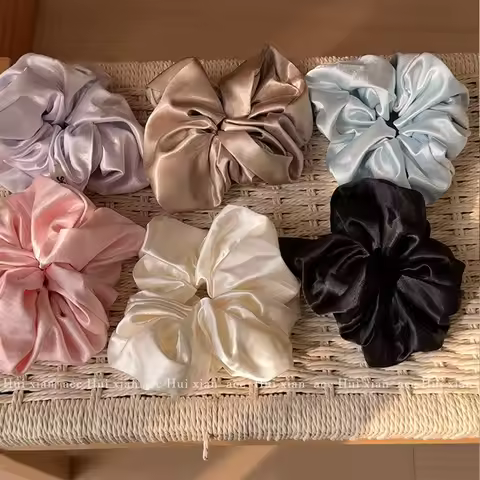 French Satin Silk Scrunchies for Women | High Elastic Hair Ties | Neo-Chinese Style Hair Accessories