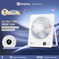 Simplus Desk & Table & Hanging Fan | 5 Modes | Aromatherapy Function | 7.6h Long Runtime | 180° Swiv
