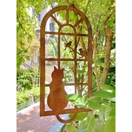 Garden Decoration Outdoor Iron Cat Window Pendant Wall Decoration Courtyard Balcony Decoration Court