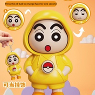 Crayon Shin chan face changing doll decompression toy hoodie funny expression doll figurine keychain