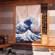 Japanese Style Japanese Style Ukiyo-E Household Hallway Decoration Restaurant Partition Half Curtain Kitchen Customized Fabric Door Curtain