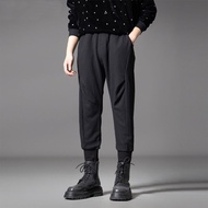 男士針織提花束腳褲  秋季松緊腰休閑長褲