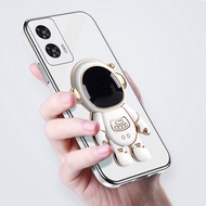 For Moto G96 Case Shining Astronaut Spaceman Bracket Holder soft platingDesign For Motorola Moto G96