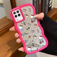 Casing For Samsung A22 M22 M32 Case Casing Cute Cat Pattern HP Casing Macaron Casing Mirror Silicone
