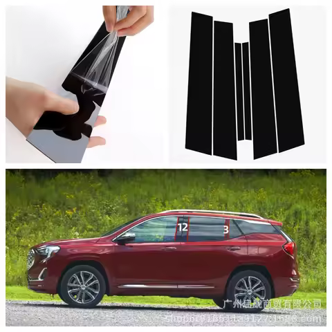 Suitable for GMC Terrain Saturn/GMC Acadia window decoration gloss black center pillar sticker 2017-