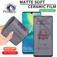 9D Anti Glare Full Cover Matte Soft Ceramic Film For Huawei Mate 20 P40 P30 P20 Lite Nova 3i 5T 7i 7 Se Honor 8X Y7a Y7 Pro Y9 Prime 2019 Y5P Y6P Y7P Y6s Y9s Privacy Screen Protector