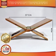 Rehal Rekal Folding Quran Table Medium Large Carved Mahogany Wood Original Polish Size 18 (L 38cm W 