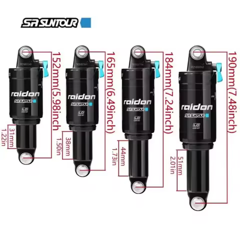 SR SUNTOUR 165mm Shocks baicycle 165/190/200mm Rebound Pressure BMX Mountain Bike XC Air Suspension 