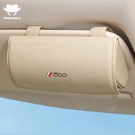 Car Glasses Box Leather Luxury Storage Holder Sunglasses Case Sun Glasses Box For Fiat 500 500C 500X