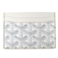 【5積分】全新未使用 △ GOYARD Saint Sulpice PVC 皮革人字紋證件套卡包 白色灰色帶盒 法國製造 男女通用 非常受歡迎 推薦◎
