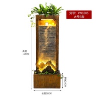 S/💲Pei Zhi Flowing Water Ornaments Living Room Water Curtain Wall Fortune Feng Shui Fountain Circulating Water Humidifie