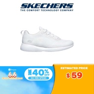 Skechers Women BOBS Squad Tough Talk Shoes - 32504-WHT Memory Foam Machine Washable