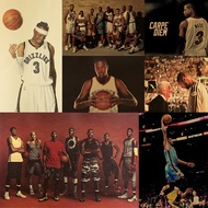 NBA Star Kraft Paper Poster Nostalgic Retro Kraft Paper Poster Building Dormitory Decorative Paintin