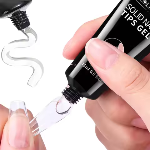NICOLE DIARY Super Strong Solid Nail Glue Gel Durable Nail Tips Gel for Press On Nails Manicure Exte