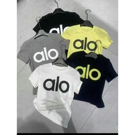 Alo'la Summer Letter Printed Short Sleeve T-shirt - Round Neck Design for Men and Women