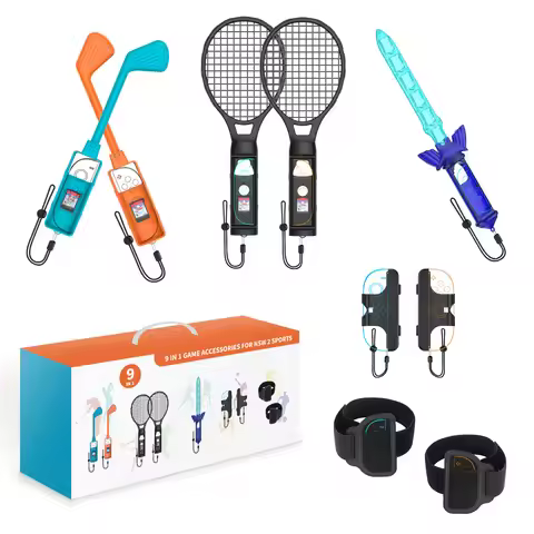 JYS-NS2281 9-in-1 Somatosensory Sports Accessories Set for Nintendo Switch 2 Plastic Sports Game Set
