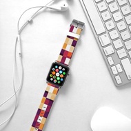 Apple Watch 真皮手錶帶, 香港原創設計師品牌 - 色彩幾何圖案 10