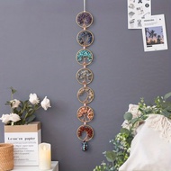 7 Chakra Crystal Tree of Life Wall Hanging Reiki Healing Crystal Gemstone Dream Catchers Wall Hanger