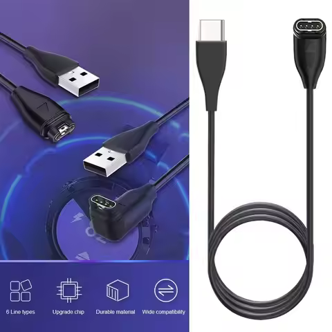 1M Charging Smart Watch Type C Data Cable Charger Wire Cord For Garmin Fenix 7 6 5 Venu 2 Plus insti