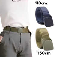 Men's Belt 110cm & 150cm Nylon Canvas Tactical Metal Belt Quality Fashion Accessories