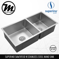 SUPERINO NANO Silver SAW39550-N SUS304 Stainless Steel Nano Kitchen Sink