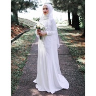 NEW/READY STOCK) Hijabistahub Josephine Dress Off White Baju Nikah Jubah Kurung Tunang Kahwin Kawin 