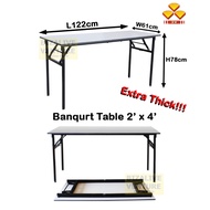 (EXTRA THICK) 3V Foldable Wood Top Banquet Table 2ft x 4ft | Gaming Table | Office Table | Study Tab