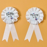 1 bộ/2 chiếc ghim cài áo tiệc mừng em bé chào đời, huy hiệu cho mẹ sắp sinh/bố sắp sinh, trâm cài áo