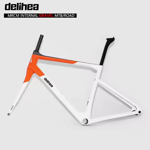 delihea MRCM-Full Carbon Gravel Bike Frame,Thru Axle,Flat Mount Gravel Frame,BB386,47 50 53 56CM,Eur