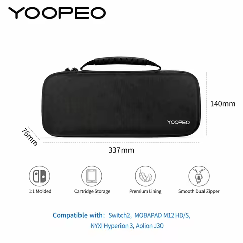 YOOPEO Carrying Case Storage Bag for Mobapad M12, NYXI Hyperion 3, J30 & Switch 2 Zipper Shell Shock