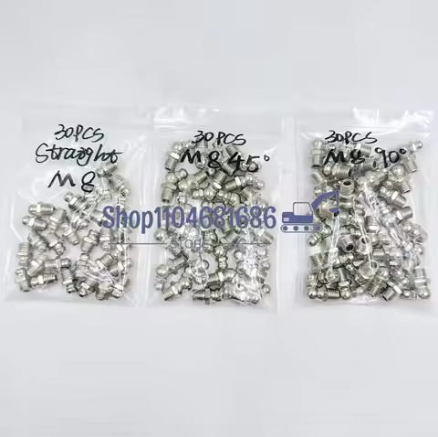 30pcs Stainless Steel Grease Nipple SS201 SS304 Metric External Thread Straight Elbow Type Grease Ni