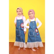 NS Longdress Overall Anak Perempuan LOL LED Kekinian | Gamis Anak Perempuan Rok Tutu Anak  | Baju An