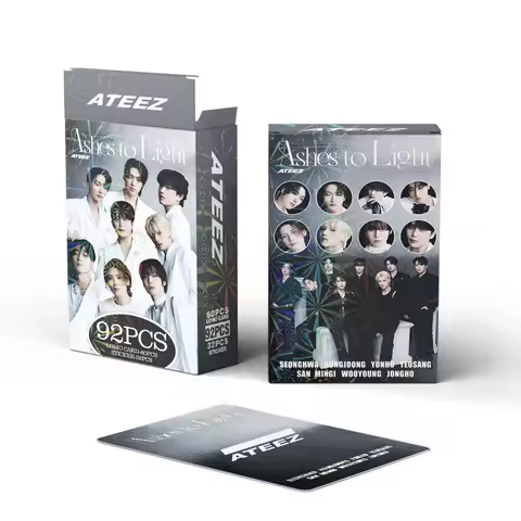 92 Small Cards of K-Pop Boy Group New Album 'Ashes to Light' Merchandise Photo Cards, Stickers, Fan 